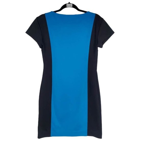 DEREK LAM For Design Nation Sheath Midi Dress Size Small - Black/Atlantic Blue - Picture 3 of 8